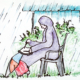 Gudrun-zeichnet-im-Regen